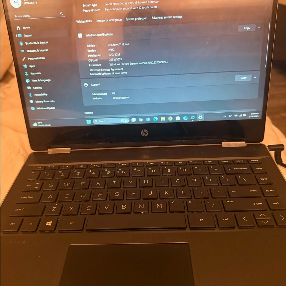 HP Silver Laptop Modern Design with Windows OS